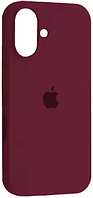 Силіконовий чохол для iPhone 16 з закритим низом Silicone Case бордовий Marsala 52 (бампер)