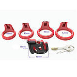 Multicolor Male Chastity Device Cocks Cage Red, фото 3