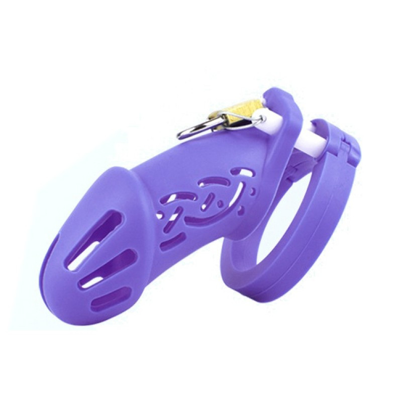 Пояс вірності для чоловіків Silicone Chastity Cage Purple Standart, фото 1