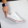 Білі текстильні кеди класичний спортивний дизайн, фото 3