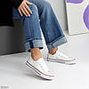Білі текстильні кеди класичний спортивний дизайн, фото 4