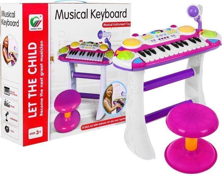 Дитячий синтезатор, рожевий, фото 1