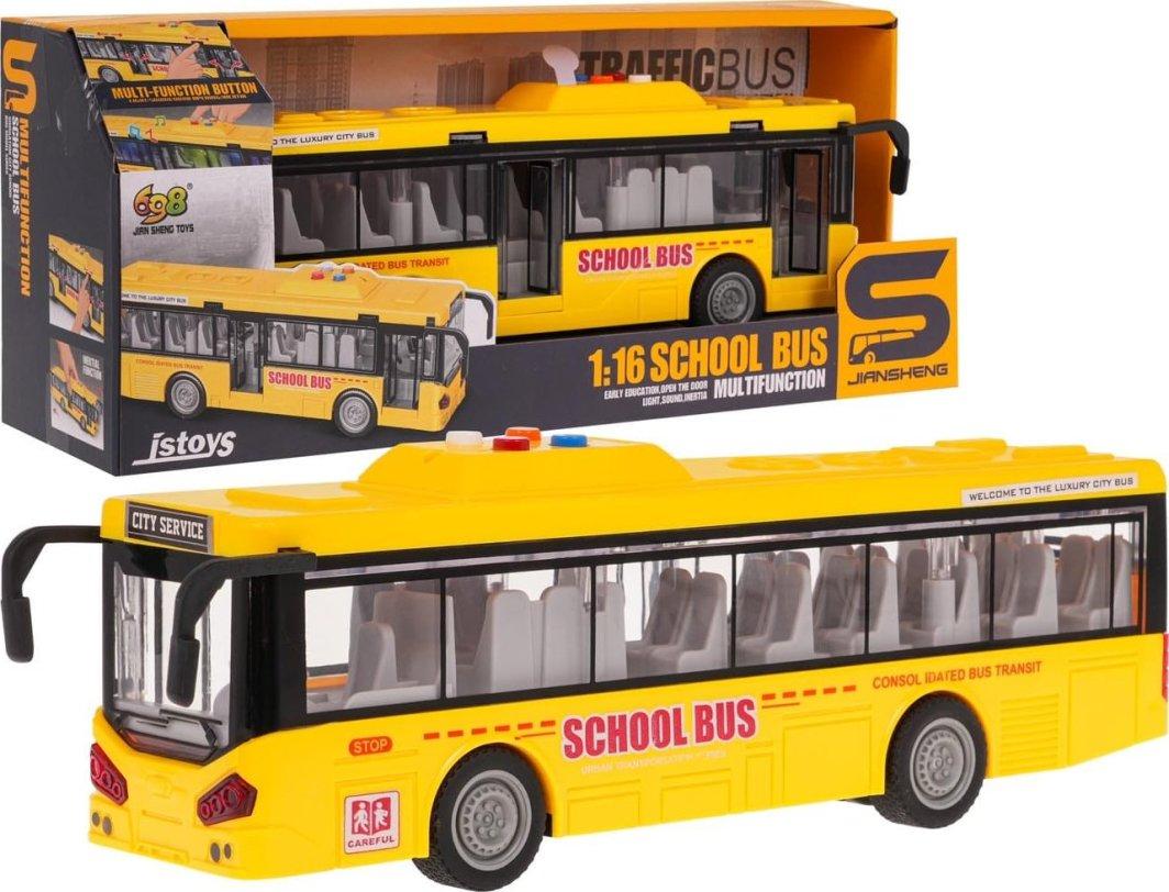 Дитячий іграшковий шкільний автобус зі світловою та звуковою функцією ZAU.JS120B, фото 1