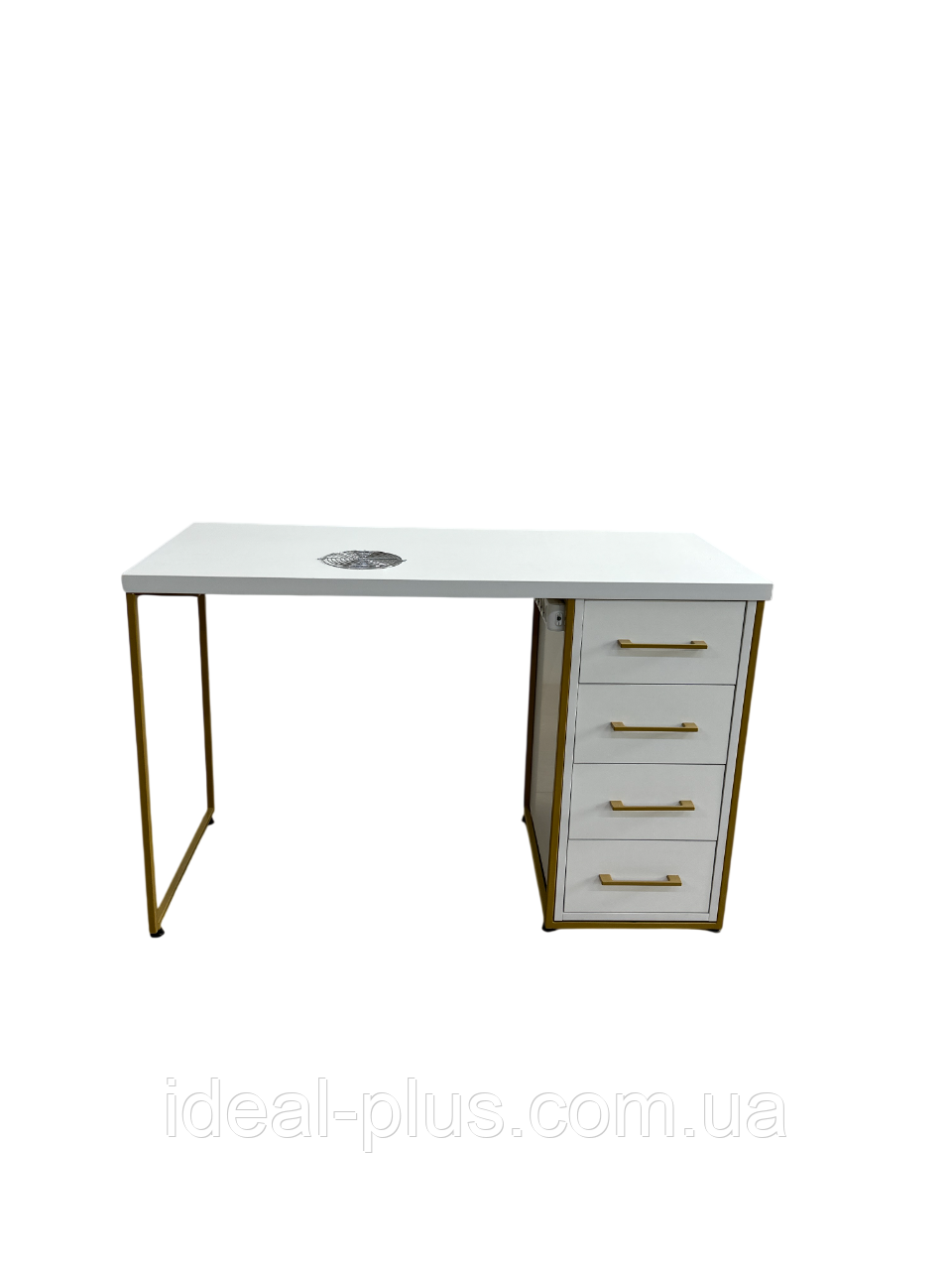 Стіл манікюрний  у металевій оправі PREMIUM-06в робочий стіл з розетками для майстра манікюру, фото 1