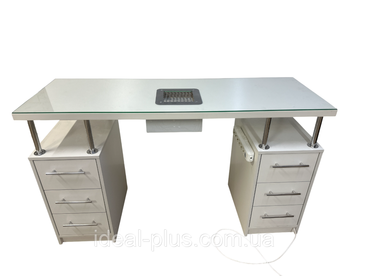 Манікюрний стіл з двома тумбами СМ600-01_MR робоча зона майстра з розетками, фото 1