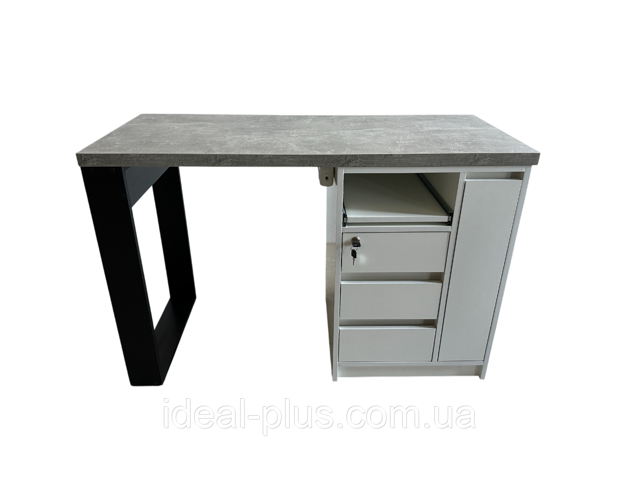 Професійний манікюрний стіл СМ200-14_MR тумба на 3 ящики карго на 4 полки і накладні розетки, фото 1