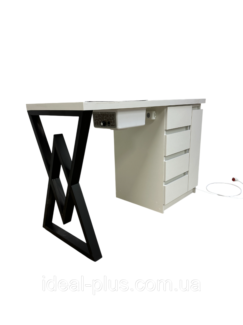 Стіл манікюрний з металевою ніжкою СМ200-17_МR стіл з врізними розетками для манікюрного кабінету, фото 1