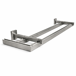 Карниз для штор подвійний настінний з кутами Арін Квадро Сталевий (сірий)