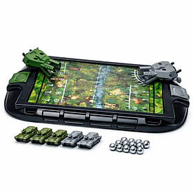 Настільна гра Technok Toys Tank Battle 5729 — танковий бій для двох, стріляючі танки з металевими кульками, велика бойова арена 52