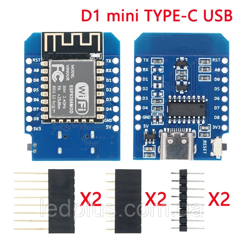 Плата розробки Wemos D1 mini type-C (ESP8266), фото 1