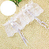 Мереживні стрінги з поясом для панчіх - Білий - XS/S/M - Еротична білизна, фото 2