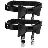 Гартер на 2 ноги з підв'язками для панчох і бантиком 2 шт Червоний, фото 4