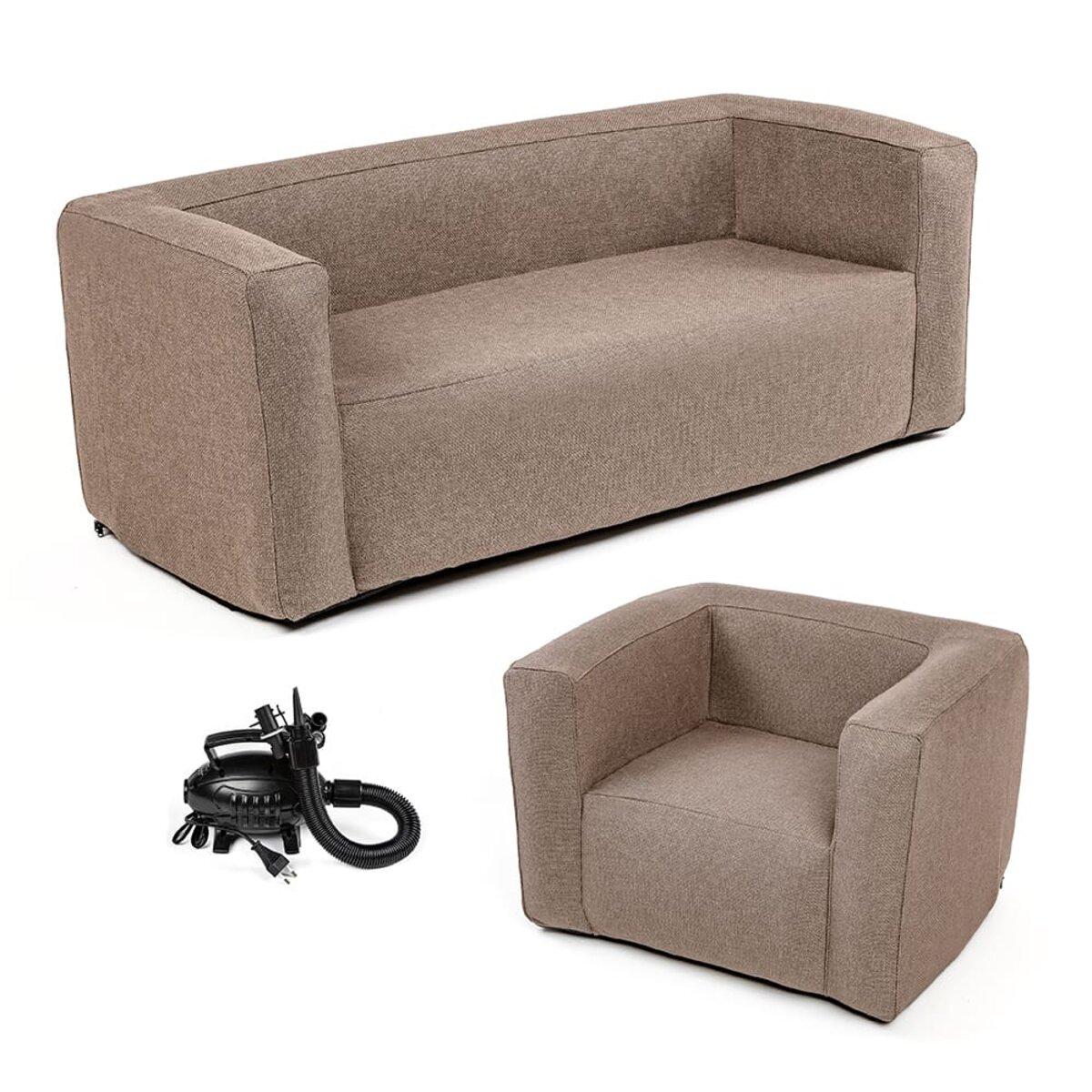 Комплект надувних меблів диван і крісло Коричневий SW-00002656, фото 1