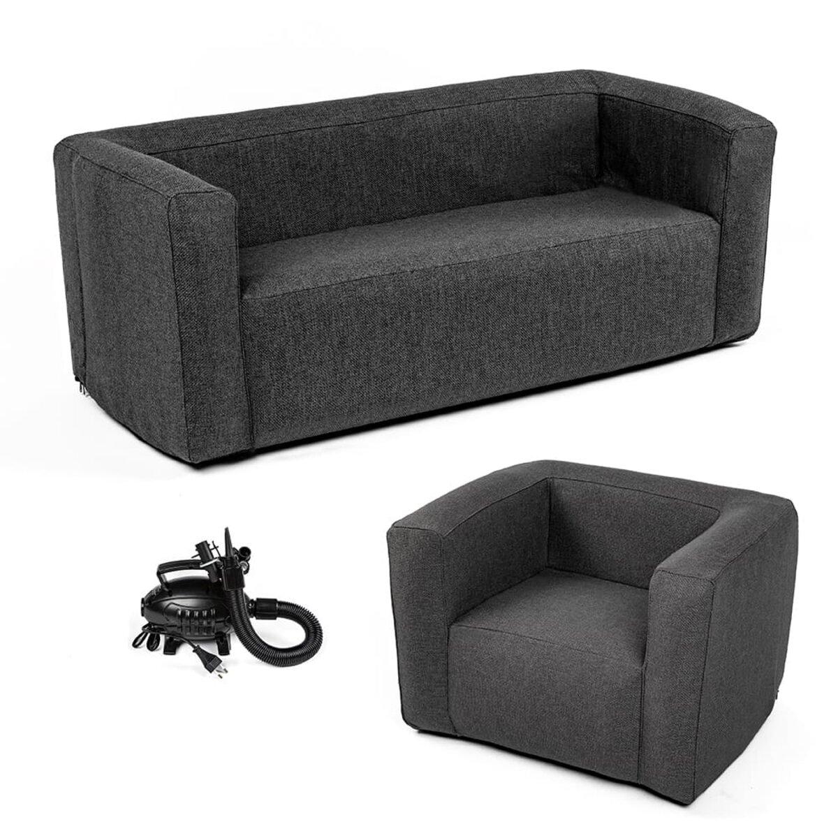 Комплект надувних меблів диван і крісло Сірий SW-00002658, фото 1