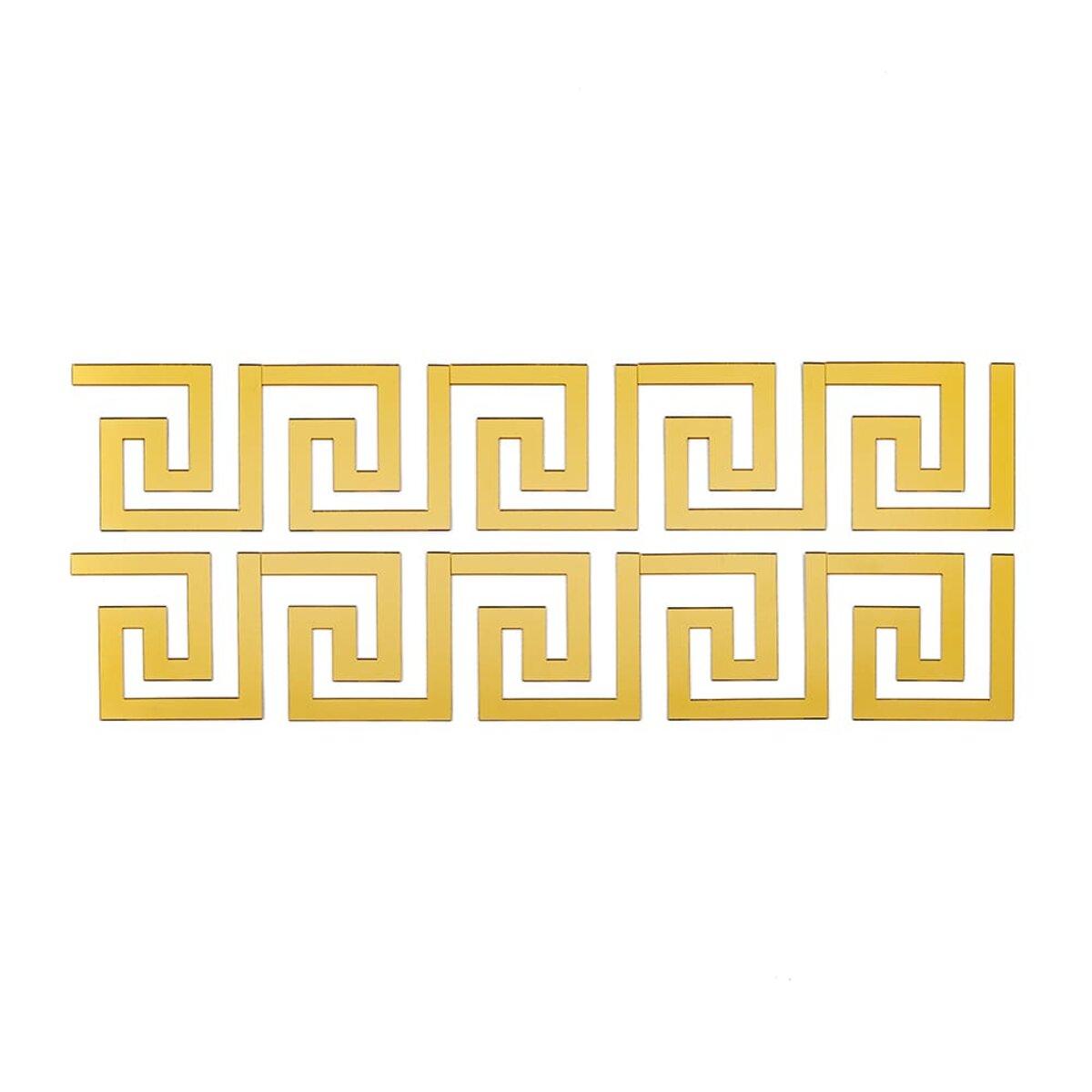 Дзеркальний декор акриловий самоклеючий золото,10шт (D) SW-00002507, фото 1