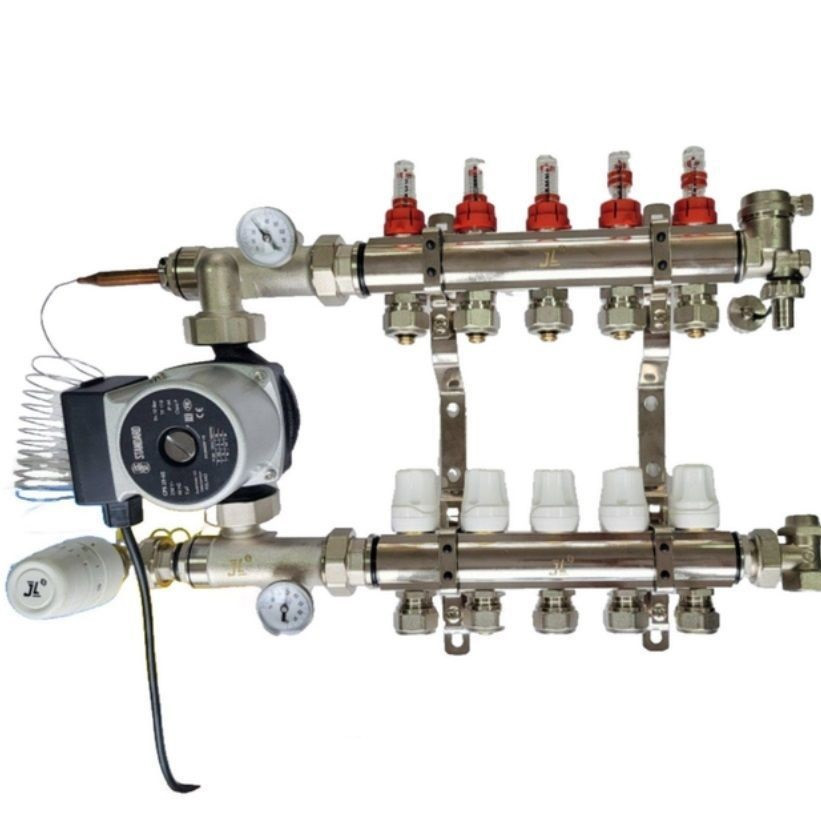 Колектор DLOUL теплої підлоги 10 контурів + Насос