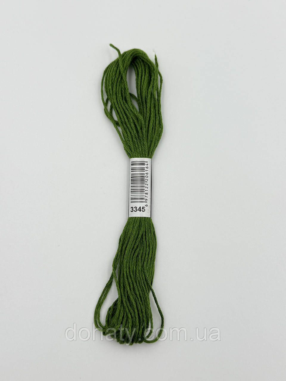 Нитки муліне 3345 Темно‑зелений захисний - насичений для вишивання, фото 1