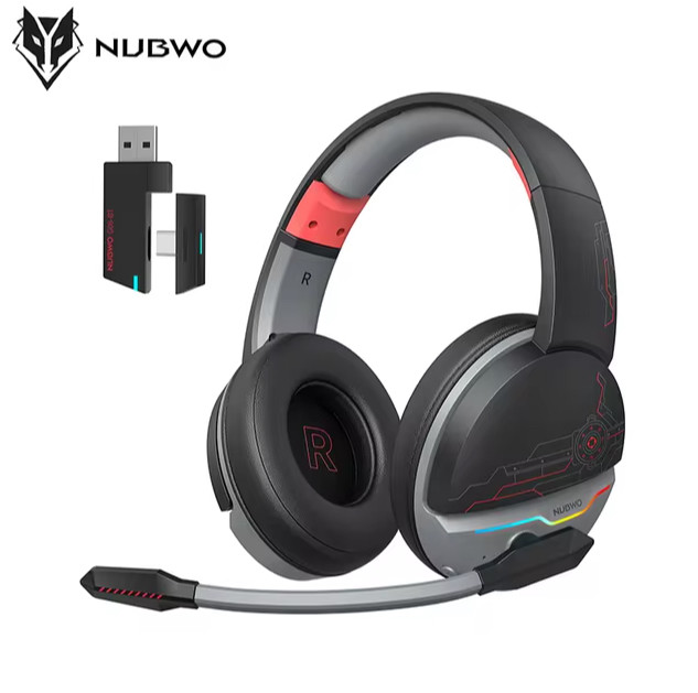 Ігрова бездротова гарнітура NUBWO G08, 2.4 ГГц + Bluetooth 5.3, 50 мм, мікрофон, ПК, фото 1