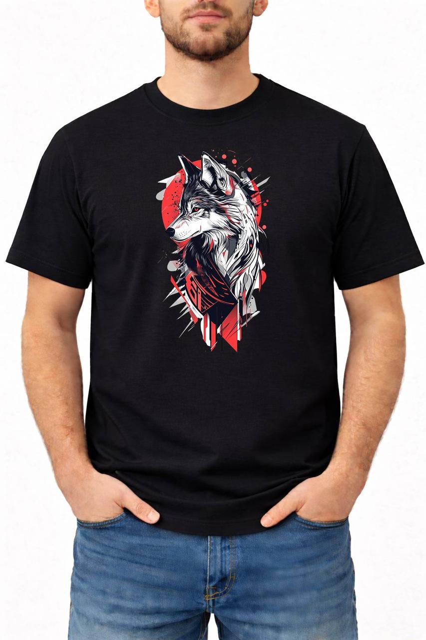 Чоловіча Футболка з принтом «Abstract Wolf Art»