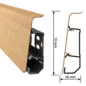 Плінтус ПВХ Arbiton INDO 135 Дуб Платиновий 70x2500 мм, фото 3