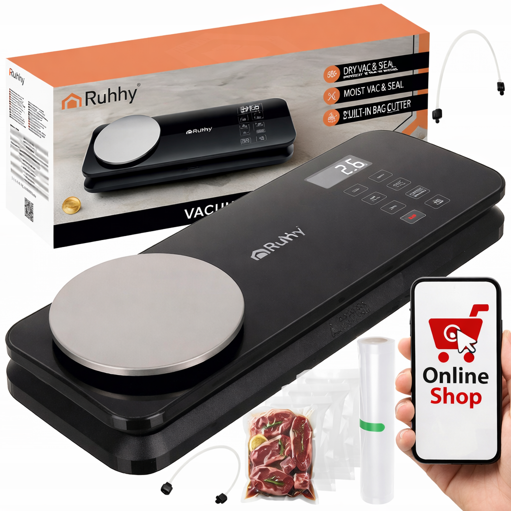 Вакууматор Ruhhy 24756 — 110 Вт, автоматичне запаювання, нож для пакетів, фото 1