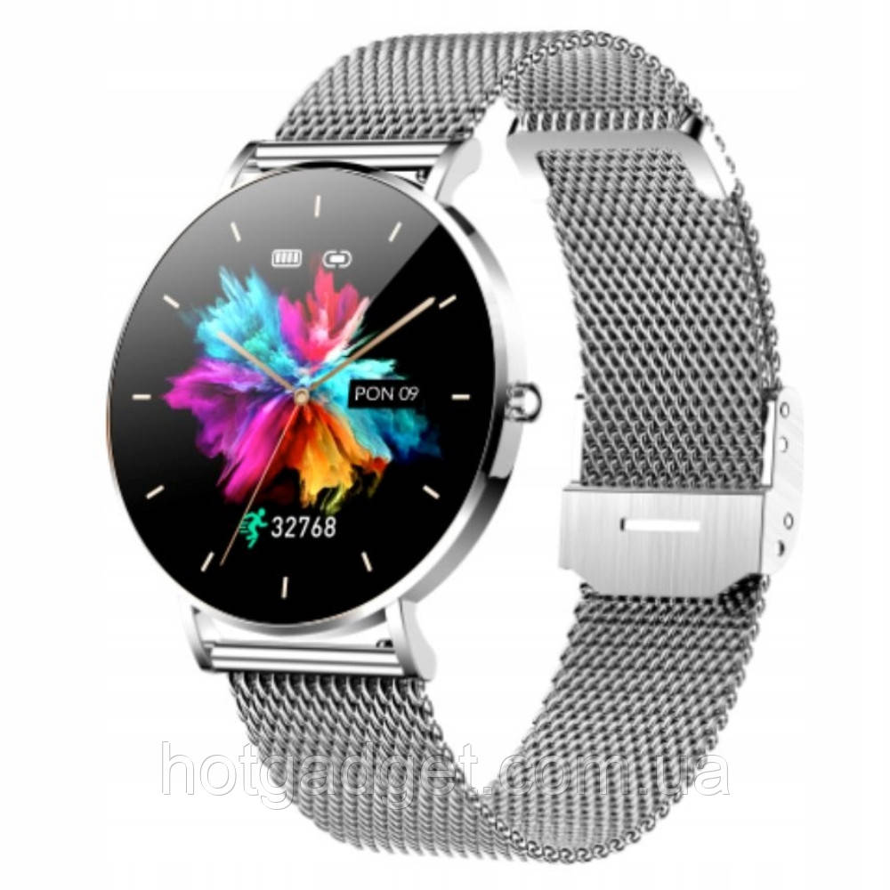 Смарт-годинник LEMFO T8 Silver AMOLED дисплей, пульсоксиметр, тонометр, фото 1