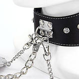 Бдсм bdsm набір / Нашийник з повідцем для людини, кляпом та наручниками, фото 5