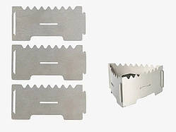 Тип H1 — набір з 3 пластин для спиртівки, спиртової пальника, міні печі та спиртової плити, нержавіюча сталь KT7006420 solve