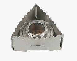 H2 — туристична спиртівка з 3 металевими пластинами, спиртова пальник, міні піч, похідна спиртівка, нержавіюча сталь solve