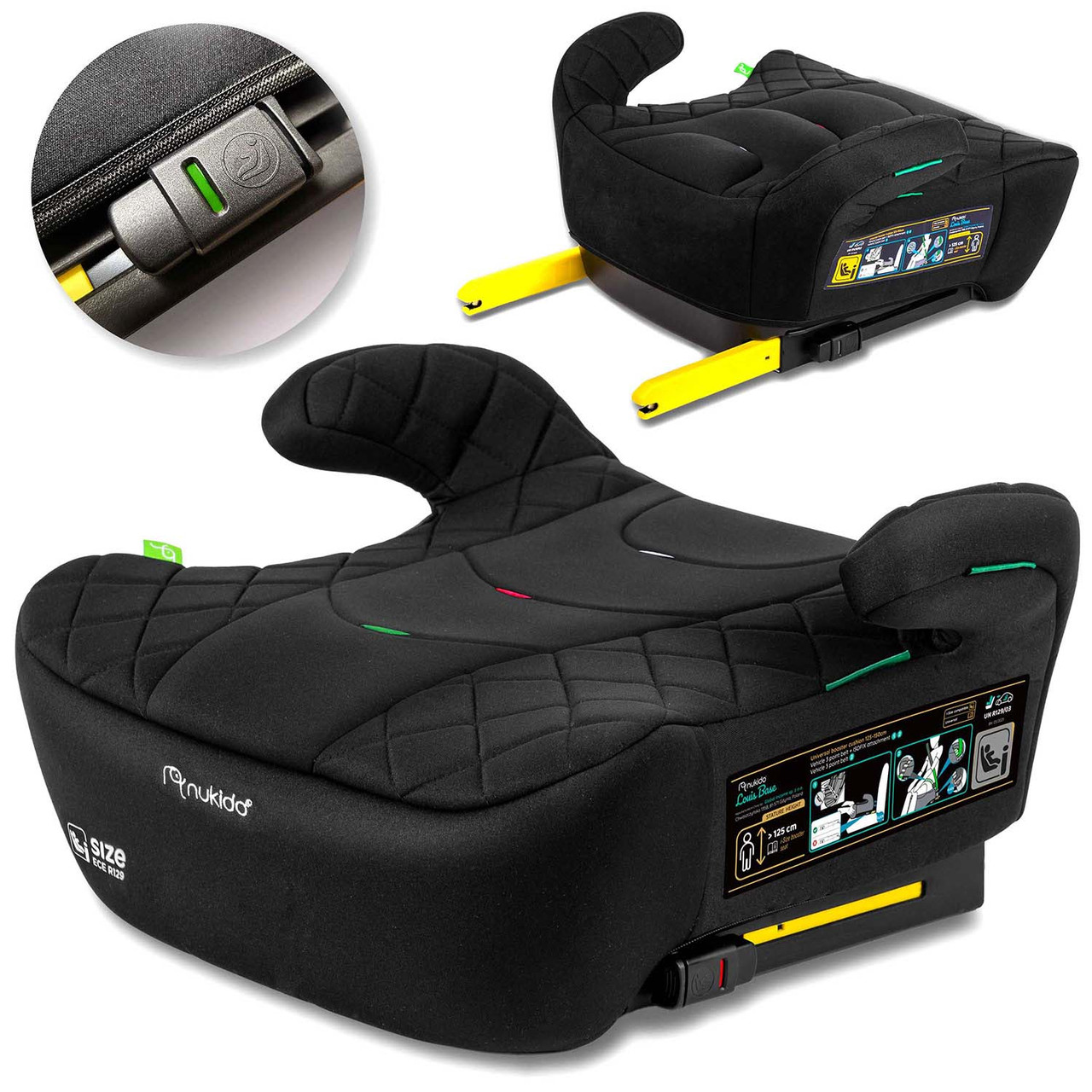 Бустер Nukido Louis ISOFIX 710200 125-150 см, чорний, фото 1