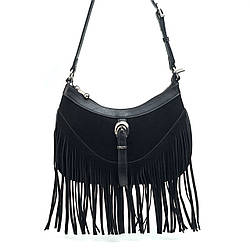 Сумка чорна з бахромою Oliaver