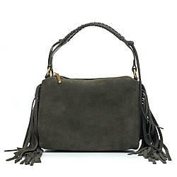 Сумка замшева темно-зелена Polina