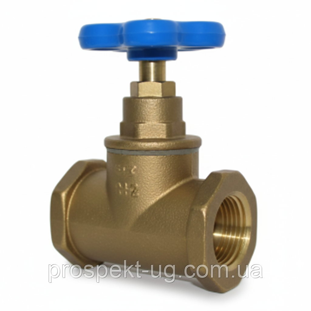 Вентиль латунний 15Б3р Ду32 (1 1/4") муфтовий, фото 1