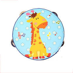 Дерев’яна іграшка Бубен MD 0367-1 діаметр 15 см  Жирафа
