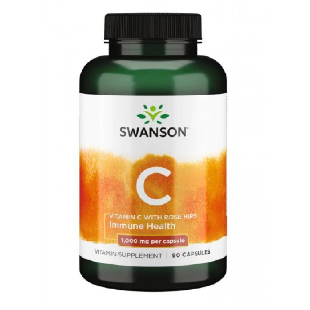 Vitamin C with Rose Hips 1000 mg - 90 caps, фото 1