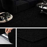 Самоклеючий теплий ковролін «Чорний» 50×50 см для підлоги | Коврова вінілова плитка, миюча, водостійка, фото 5