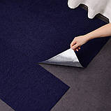 Самоклеючий ковролін «Синій» 50×50 см для підлоги та котів | Антидрапка, коврова вінілова плитка, фото 4