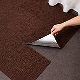 Самоклеючий теплий ковролін «Коричневий» 50×50 см для підлоги | Коврова вінілова плитка, миюча, водостійкаа, фото 8
