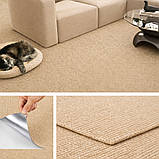 Самоклеючий теплий ковролін «Бежевий» 50×50 см для підлоги | Коврова вінілова плитка, миюча, водостійкаа, фото 5