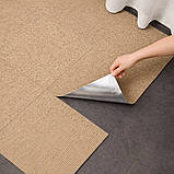 Самоклеючий теплий ковролін «Бежевий» 50×50 см для підлоги | Коврова вінілова плитка, миюча, водостійкаа, фото 7