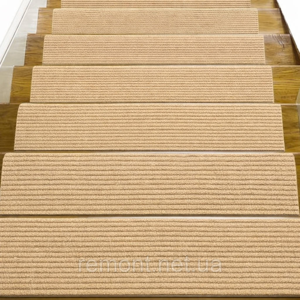 Самоклеючий теплий ковролін «Бежевий» 50×50 см для підлоги | Коврова вінілова плитка, миюча, водостійкаа, фото 1