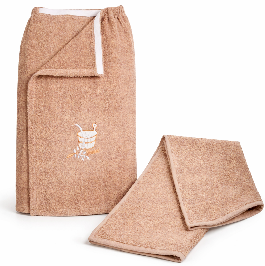 Набір спідниця (кілт) махрова+ рушник 50х90см ЯР-500 для сауни Ярослав Беж, фото 1