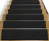 Самоклеючий теплий ковролін «Чорний» 50×50 см для підлоги | Коврова вінілова плитка, миюча, водостійка, фото 8