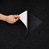 Самоклеючий теплий ковролін «Чорний» 50×50 см для підлоги | Коврова вінілова плитка, миюча, водостійка, фото 2