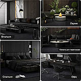 Самоклеючий теплий ковролін «Чорний» 50×50 см для підлоги | Коврова вінілова плитка, миюча, водостійка, фото 10