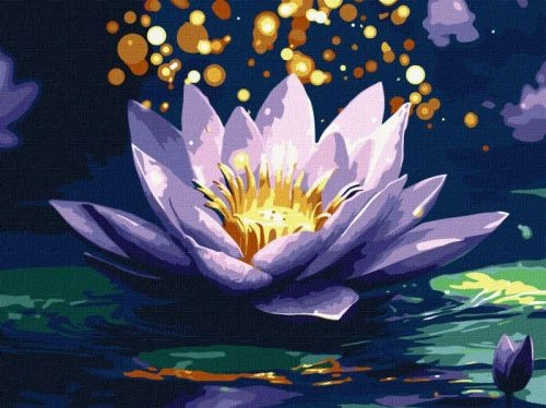 Набір для розпису по номерах "Магічна лілія з фарбами металік extra" 30х40см, фото 1