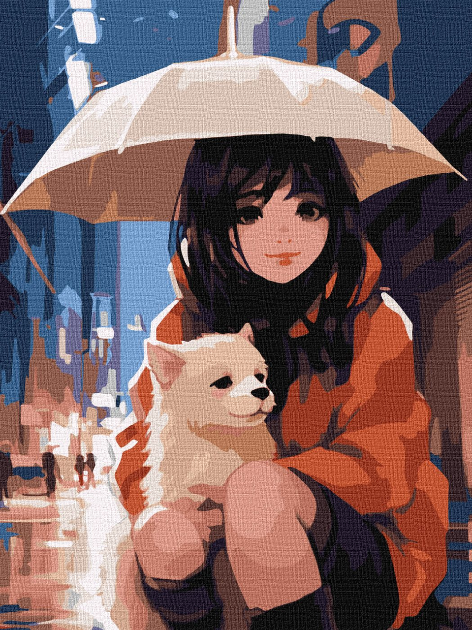 Набір для розпису по номерах. "Під парасолькою" 30х40см, фото 1