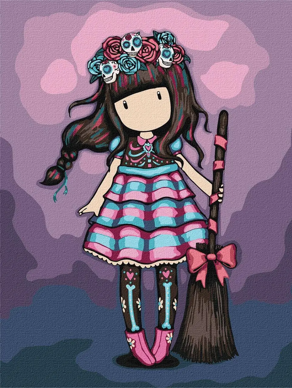 Набір для розпису по номерах для дітей "Frida Santoro Gorjuss Collection" 30х40см, фото 1