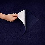 Самоклеючий теплий ковролін «Синій» 50×50 см для підлоги | Коврова вінілова плитка, миюча, водостійка, фото 8