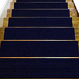 Самоклеючий теплий ковролін «Синій» 50×50 см для підлоги | Коврова вінілова плитка, миюча, водостійка, фото 4